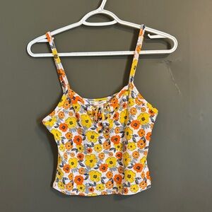 Vibrant Floral Camisole in Yellow and Orange